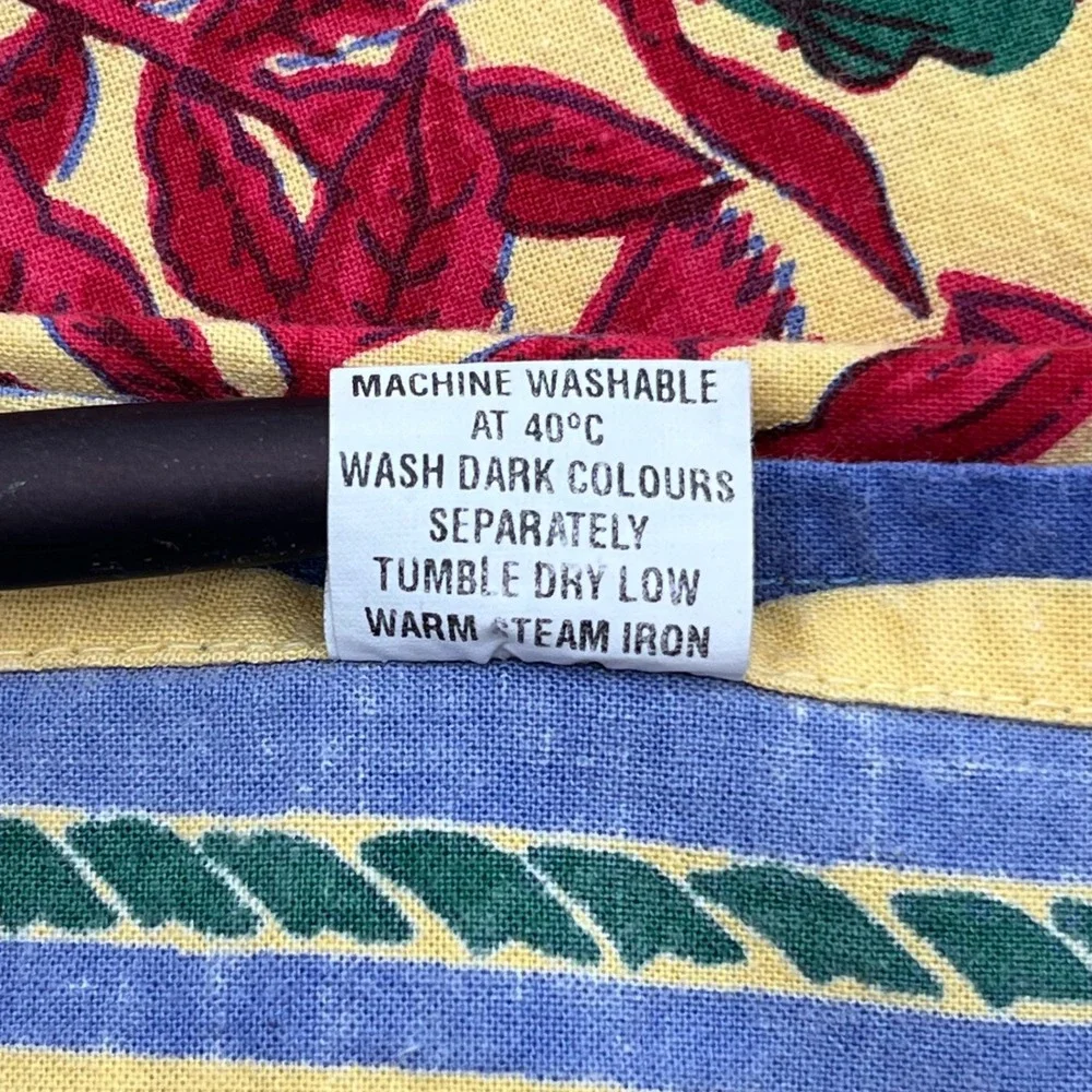 Vtg 90s Williams Sonoma Tablecloth 68x68 Bumble Bee Floral Cotton Cottagecore